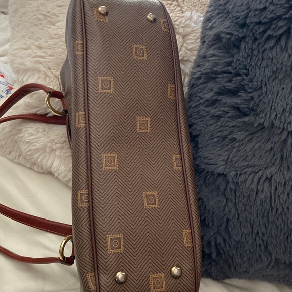 Texier Rich Leather and Coated Canvas Handbag Made in France - Picture 8 of 9